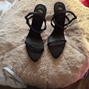 Zara Elegant Black Strappy Heels
